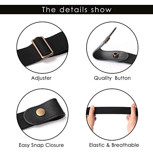 SUOSDEY No Buckle Elastic Stretch Belts for Men and Women, Comfortable Invisible Belts for Jeans Pants - Image 5