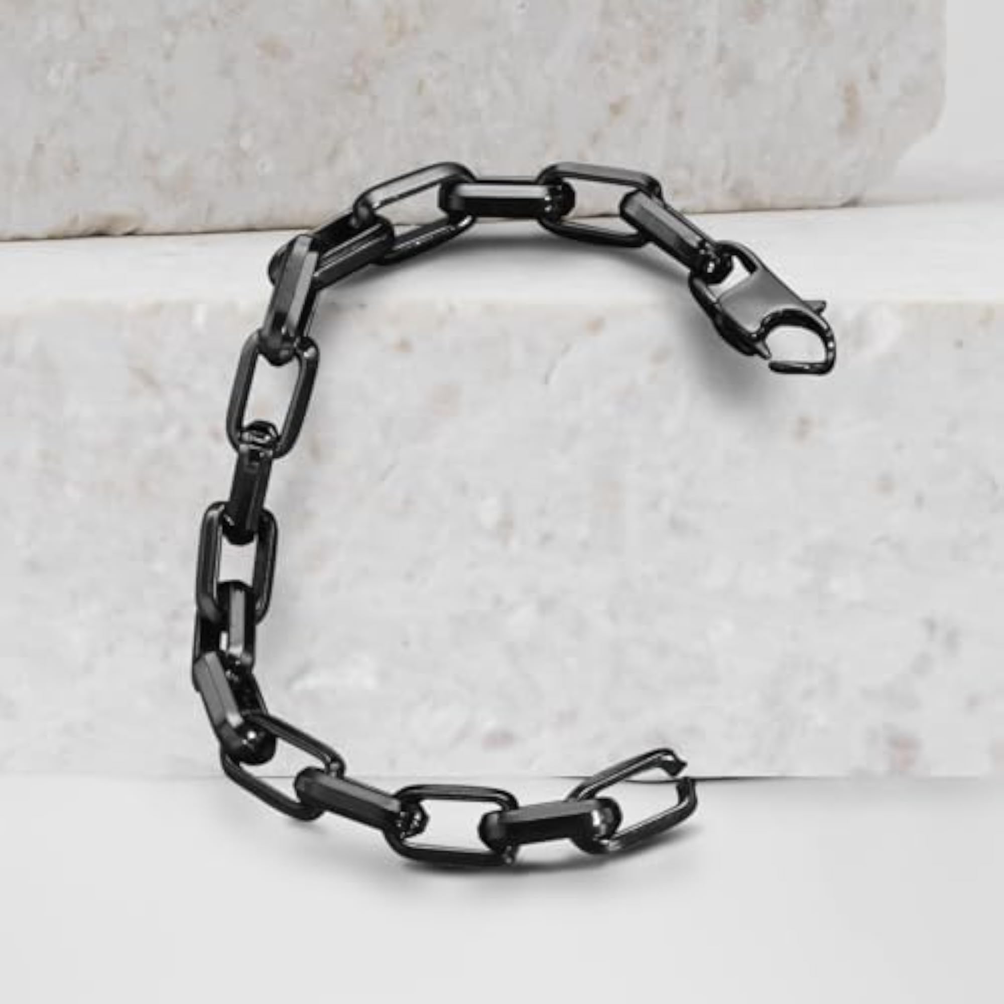 Men's Black Stainless Steel Openable Fancy Bracelet, Stylish Gift
