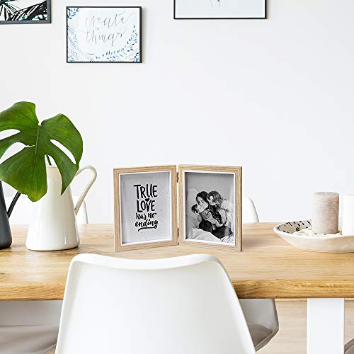 Afuly Holz Bilderrahmen 13 x 18 cm 2 Bilder Mehrfach Fotorahmen Doppel Collage Familie Freunde Geschenke Rustikal Shabby… – Bild 7