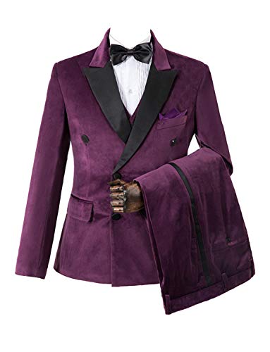 Costume Velours Homme Revers Pointe pour Silhouette Ajustée Chic