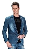 Cipo & Baxx Herren Sakko in Denim-Optik Gr:-56, Farbe:-Blau