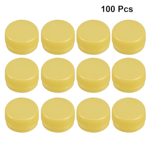 Image of Healifty 100 Pcs Plastic Water Bottle Caps 1.18 Inch Reusable Diy Drink Bottle Covers for Kids Crafts and Home Education
