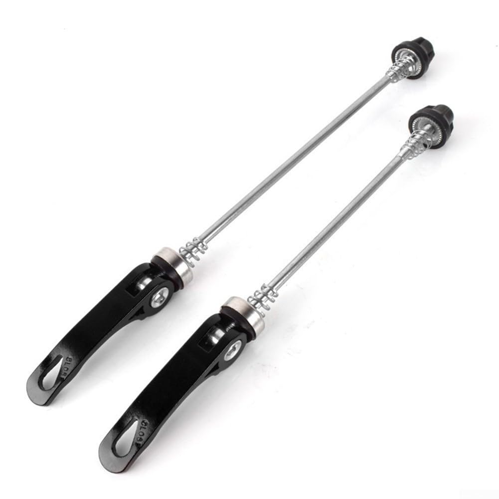 Trurovem Mountain Bike Quick Release Skewer Set, Lightweight Aluminium Alloy Front and Rear Wheel Axle Replacement for MTB, CNC Machined Steel Core with PVC Gasket, Red(black)