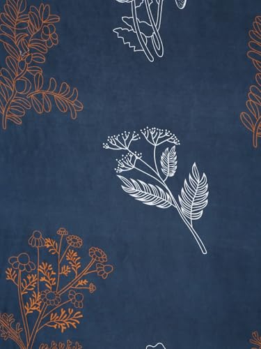 Image of Home Sizzler 210TC Midnight Bloom Elastic Fitted Double Bedsheet (72X78 Inch) with 2 King Size Pillow Covers, Blue