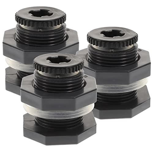 Anneome Raccordo Passante a Paratia 1/2 Pollice in Pvc Guarnizione, Set da 3 Pezzi per Serbatoi D'acqua e Tubi da Giardino, Connettore per Cisterne Piovana e Acquari, Tenuta Sigillata