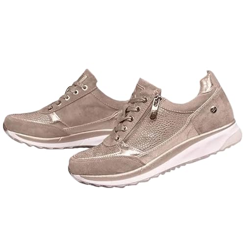 Yummsion Zapatillas Casual Mujer Cuña Deportivas,Zapatillas con cuña Oculta,Zapatillas de Deporte Transpirables Mujer,Transpirables,Antideslizantes,para Caminar,Trabajar y Relajarse