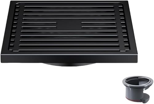 Paqwtyb 6Mm Black Single Use Floor Drain, 304 Stainless Steel Floor Drain Thickened Bathroom Shower Room Large Displacement