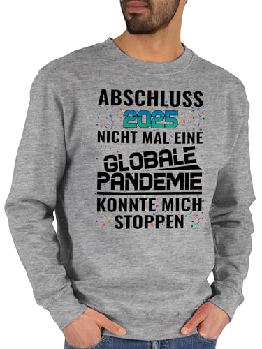 Sweater Pullover Sweatshirt Herren Damen - Abi Abitur & - Abschluss 2025 Nicht mal eine Globale Pandemie konnte mich stoppen | Schulabschluss Geschenk 10 Klasse | Geschenke Abschluss Schule - L - Grau