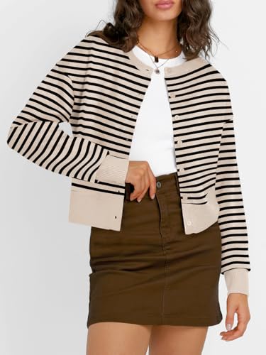 Image of Trendy Queen Cropped Cardigan Sweaters for Women Lightweight Y2k Fall Outfits Spring Fashion Clothes 2026