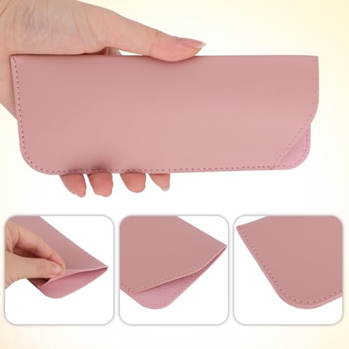 Image of SAVITA Soft Leather Glasses Cases, 4 Pcs Slim Reading Eyeglasses Case Glasses Case Sunglasses Pouch Safety for Women Men,