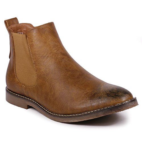 Metrocharm MC124 Men's Formal Dress Casual Ankle Chelsea Boot (10, Tan)