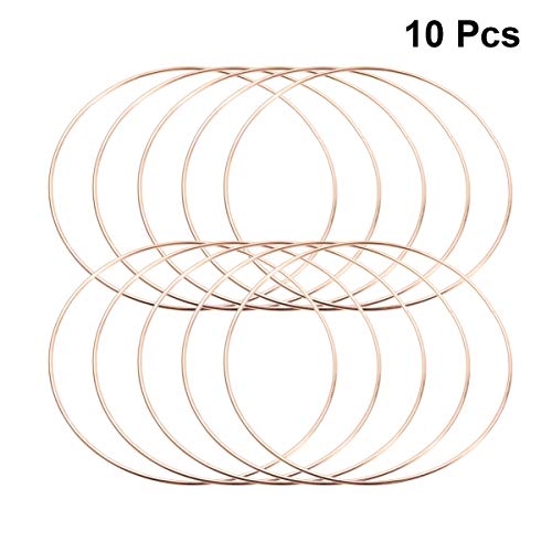 Healifty Moon Wreath Macrame Garland 10pcs Metal Rings Hoops Macrame Rings Metal Dreamcatcher Rings Hoops for DIY Craft Dream Catcher 80mm Embroidery Supplies Embroidery Accessories - Image 2