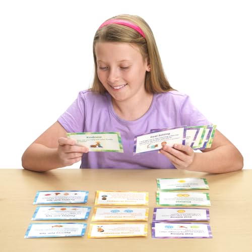 Image of Really Good Stuff Social-Emotional Learning Conversation Cards for Home | Set of 18, Ages 5+, Kindergarten+, Help Kids Learn & Discuss Feelings-Activities to Express Emotions