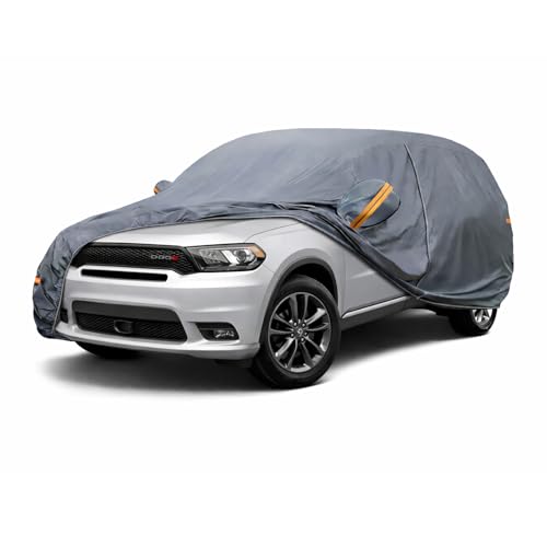 Image of Coverlex All-Weather Car Cover Custom Fit for Dodge Durango 2004-2026 | Waterproof, Heavy Duty, Cotton Liner, Paint Protection, Rain Snow UV Proof, Driver Door Zipper, Windproof Straps, Storage Bag
