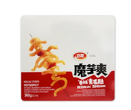 WEILONG Shuang Konjac Strips – Scharf & Würzig – Veganer Asia Snack aus Konjak Wurzel – Kalorienarm & Geschmackvoll – OG ASIA – 360g