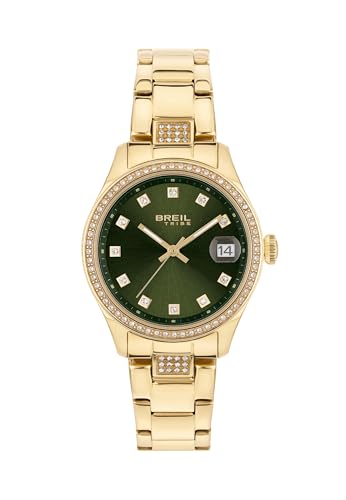 Montre en acier avec cristaux Breil Classic Elegance EW0724 fond vert