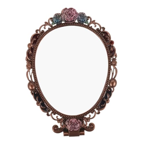 SOESFOUFU Vintage Handheld Makeup Mirror Travel Mirror for Women Girls