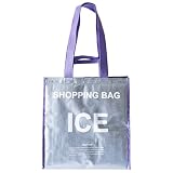 VETLER べトラー SHOPPING ICE BAG 【折りたたみ・4層断熱】 保冷バッグ 大容量 レジカゴ1杯分 収納 クーラーバッグ おしゃれ 買い物バッグ ショッピングバッグ エコバッグ トートバッグ 肩掛け キャンプ アウトドア 運動会 汚れにくい シルバー (PURPLE)