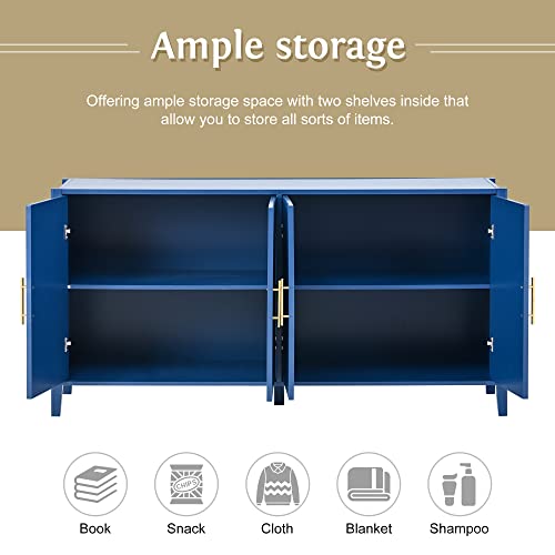 Merax Modern Sideboard,Buffet Cabinet Accent Cupboard With Shelves, Navy Blue #TOP3
