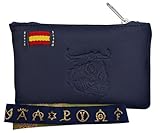Pack Monedero Capote Torero + Pulsera Hierros Taurinos | Portamonedas con 2 Cremalleras 11 x 9 cm | Cinta Textil Ajustable 28,5 cm | Regalo Taurino (Toro Pulsera H A D)