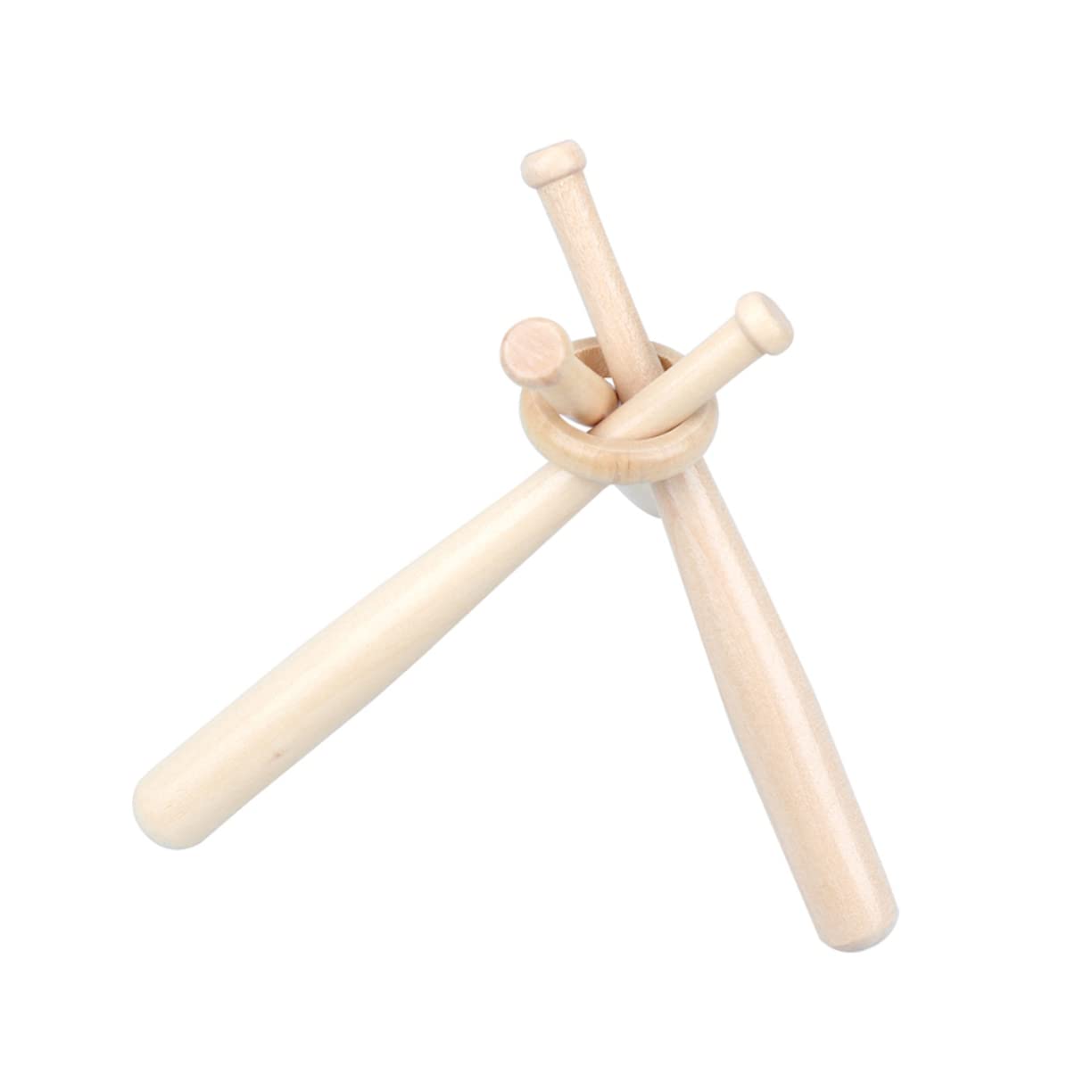 Toyvian Soporte de Exhibición Base de Apoyo para Bates de Béisbol de Madera Juego de 3 Barras y 1 Anillo para Mini Bates Escritorio