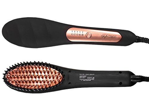 Glättbürste zum Haare Glätten | Keramik-Glättungsbürste | Keramikbeschichtete 3D-Borsten | Glätteisen Alternative | Haarglätter Bürste