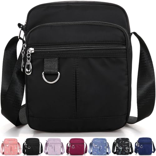 Small Messenger Bag for Men Women, Mini Crossbody Bag Shoulder Bag Travel Bag Multi Pocket Purses Soft Satchel Bag