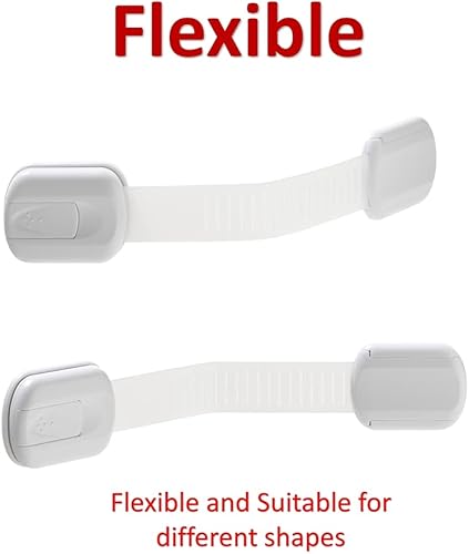 Miniatura 8 de Generic Cerraduras de correa de gabinete de seguridad para niños, ajustables para armarios, cajones, electrodomésticos, refrigerador, horno,