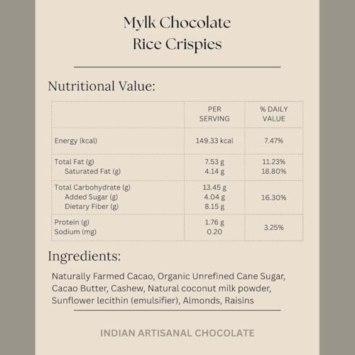 Image of Darkins Vegan Mylk Rice Crispies Chocolate | Unrefined Cane Sugar | Gluten-free | Hand Crafted Chocolate | 50 Gm Each Pack Of 2