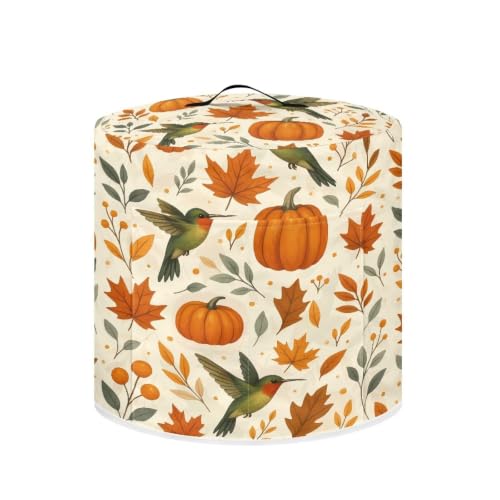 Image of Hummingbirds Pumpkins Kitchen Utensils Dust Covers | Easy to Clean Pressure Cooker Covers Color Resistant Pot Supplies for Picnics Camping Decorative Accessories 8 Quart