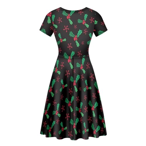 Image of Irisjudy T Shirt Dress for Women Short Sleeve Girls Short Sleeve Dress Plus Size, O Neck Knee Length Midi Dress for Ladies
