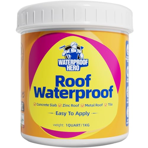 WATERPROOF HERO Sigillante per Rivestimento Impermeabilizzante per Tetti, Agente Impermeabilizzante Durevole per Riparazioni di Perdite su Superfici Multiple (1KG) (Grigio)