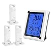 ORIA Innen Außen Thermometer, Thermo-Hygrometer mit 3 Außensensor, Hintergrundbeleuchtung LCD-Bildschirm und Trendanzeige, MIN/MAX-Aufzeichnungen, °C/°F-Schalter, für Zuhause, Büro, Gewächshaus