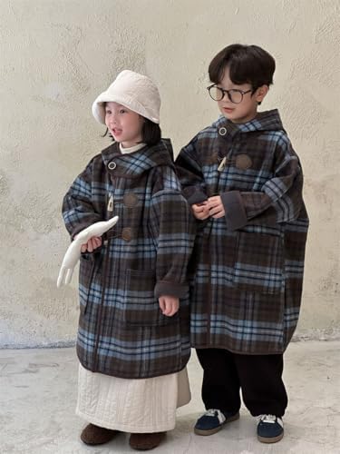 Amazon | [FNBK] 子供服 キッズ ダッフルコート ギンガムチェック 兄妹