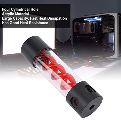 Depósito acrílico de 200 mm con roscas G1/4 para refrigeración líquida de PC 3