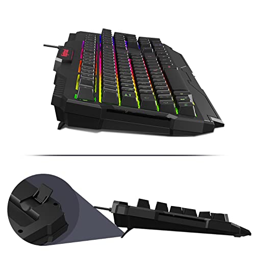 Gaming Tastatur mit Maus (DE Layout) 7 Tasten Gaming Maus mit 7 LEDs als Beleuchtung (600/800/1200/1600/2400 / 3200 DPI Einstellbar) Rainbow Hintergrundbeleuchtung Gaming Keyboard for Xbox One PS4 PC - Image 5
