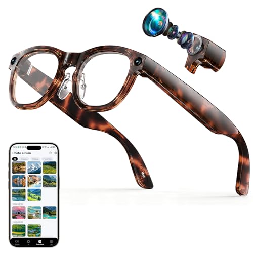 Image of AI Smart Glasses with 8MP Camera, 1080P Video Recording, Real-Time Translation, AI Assistant & Object Recognition, Photochromic Lenses, Bluetooth 5.4 Calls & Music, IP65 Waterproof, 7-8Hr Battery