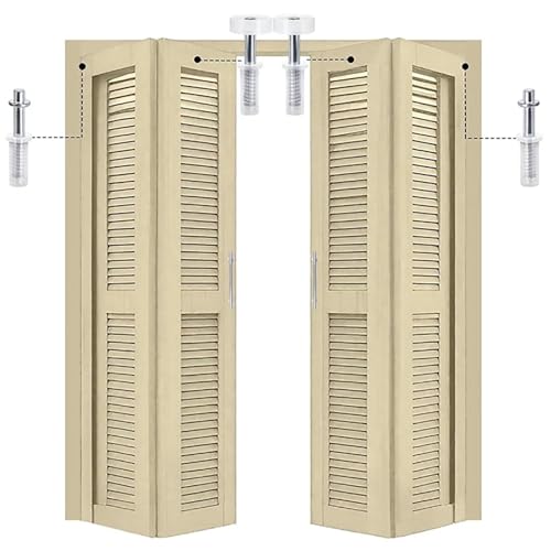 Kit de herrajes para puerta doble plegable con rodillos superiores y pivotes blancos FINBe miniatura 5