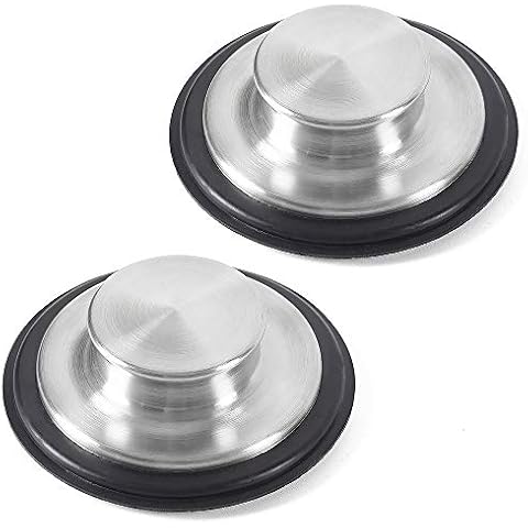CORNERJOY 2 PCS Stainless Steel Kitchen Sink Stopper, Large Wide Rim 3.38" Diameter - Garbage Disposal Plug Cover