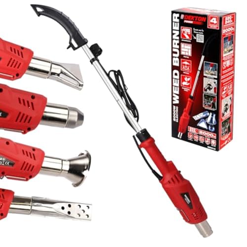 Dekton Power 2000w Electric Weed Burner- Eliminates The Use Of Toxic Chemicals, Gases| Included:4 Burning Heads| Compact And Innovative Design| 2Temperature Settings| 500L Min Air Speed| 240v Voltage