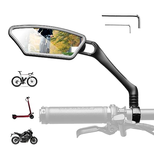 ROCKBROS Bike Mirrors 360°Rotation Bicycle Handlebar Mirrors Adjustable Cycling Rear View Mirror Stainless Steel Bike Side Mirrors for Mountain Road Bike Motorcycle