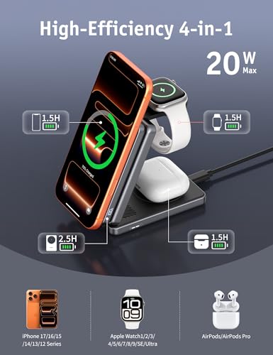 Image of RORRY Auradock iPhone Charging Station 3 in 1 for Apple,5000mAh Power Bank