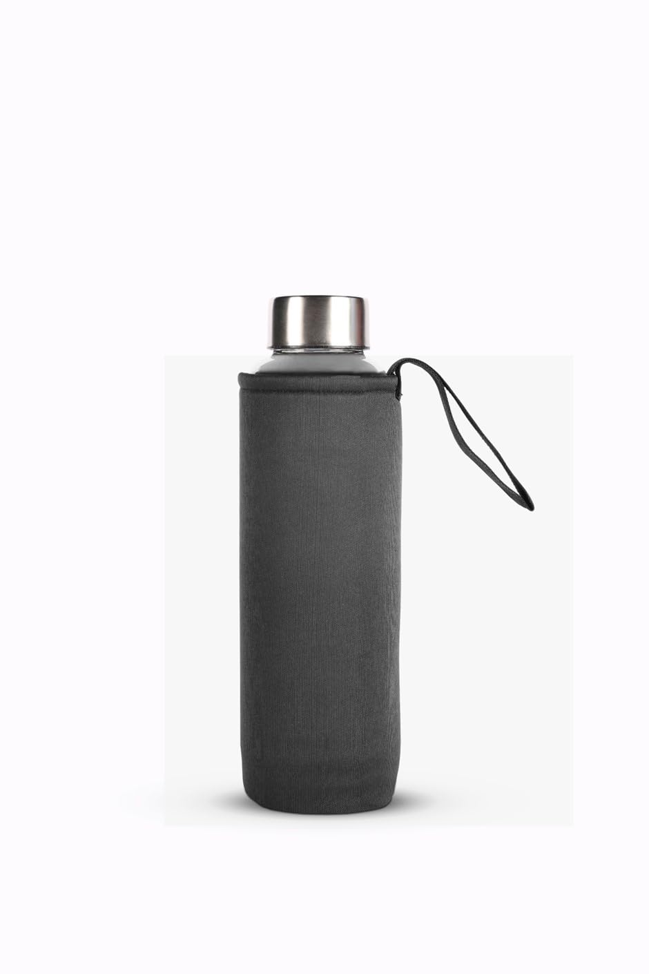 Fuze Borosilicate Glass Fridge Bottle with Sleeve (Black)