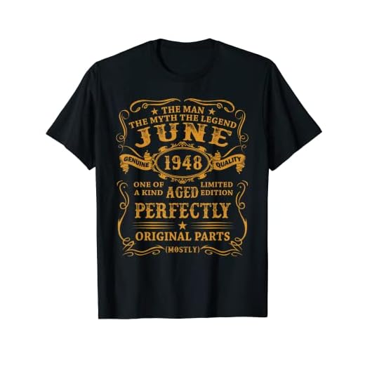 Hombre Nacido En Junio 1948 Vintage 75 Años Regalo Hombre Mujer Camiseta