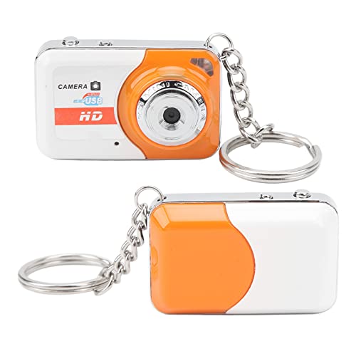 Mini Cámara con Llavero de Pulgar, Videocámara DV DVR con Detección de Movimiento Compatible (Naranja)