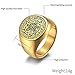 Poevic Seal of The Seven Archangels Ring The Seal Of Solomon Tetragrammaton Archangels Protection Ring for Men Talisman Jewelry (Gold,10)