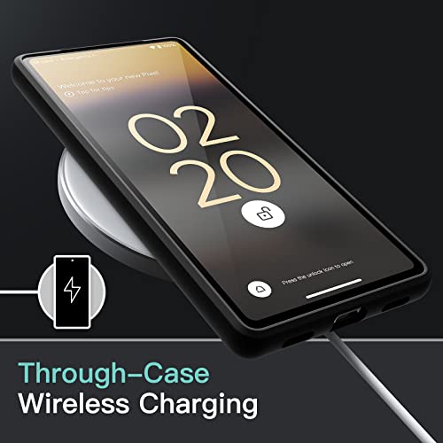 Image of JETech Matte Cover Case for Google Pixel 7a 6.1-Inch 2023, Frosted Translucent Back Protective Slim Phone Cover, Anti-Fingerprints (Black)