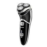 Men Electric Razor, ROAMAN Rechargeable Corded and Cordless Electric Shaver for Men with Pop-up Trimmer,Wet Dry IPX7 Waterproof,Wall Adapter 100-240v
