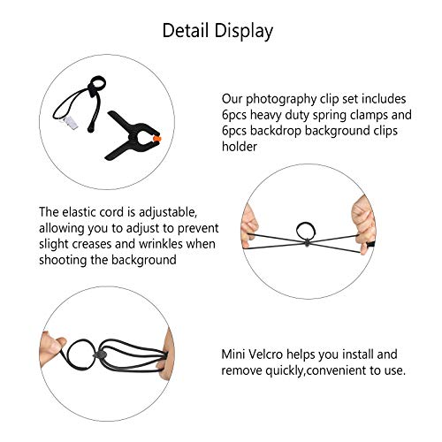 CHIFOOM Set di morsetti a molla, 12 pezzi