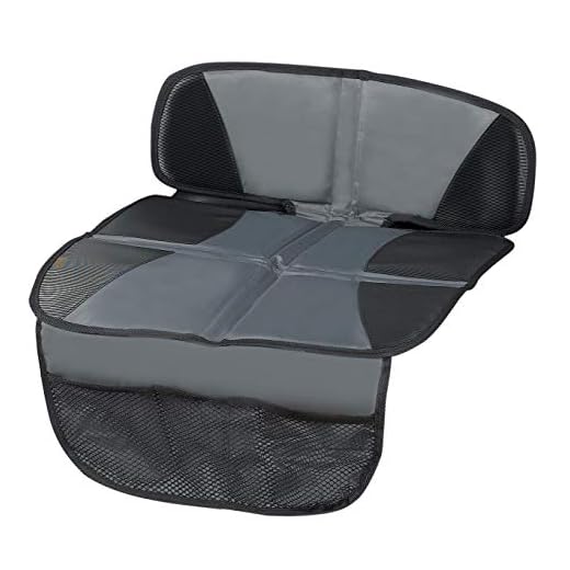 Car Seat Protector - Seat Protection Mat - Thick Padding - (Best Coverage Available), Durable, Waterproof Fabric, PVC Leather Reinforced Corners & 3 Pockets for Handy Storage Grey